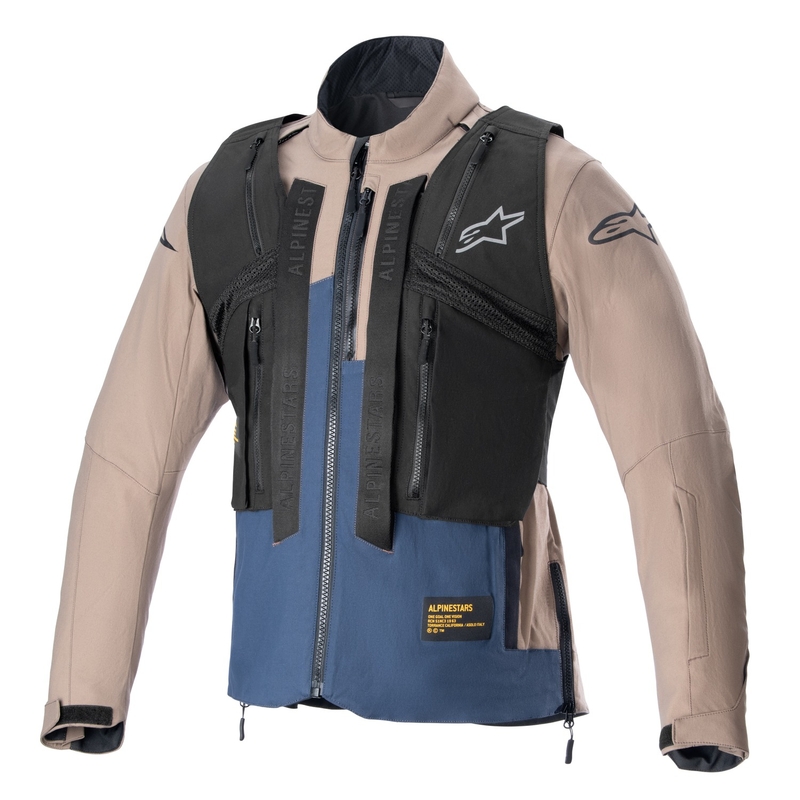 Alpinestars Techdura Motorradjacke schwarz-braun-dunkelblau