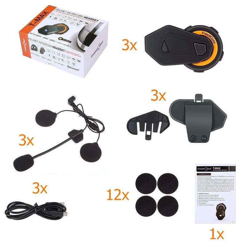 3er-Set Bluetooth-Sprechanlage T-MAX