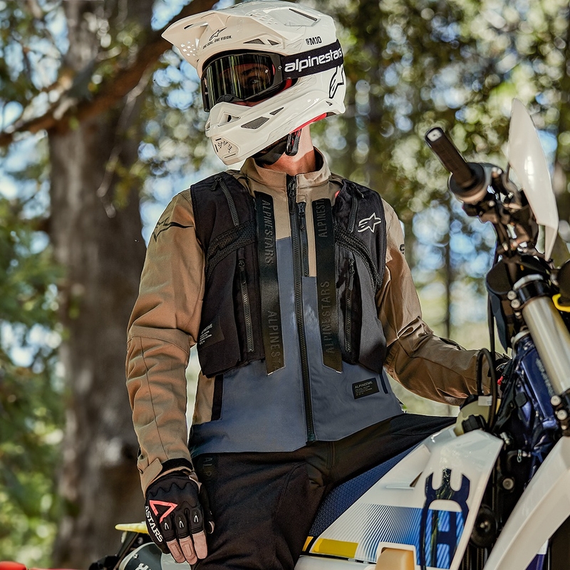 Alpinestars Techdura Motorradjacke schwarz-braun-dunkelblau