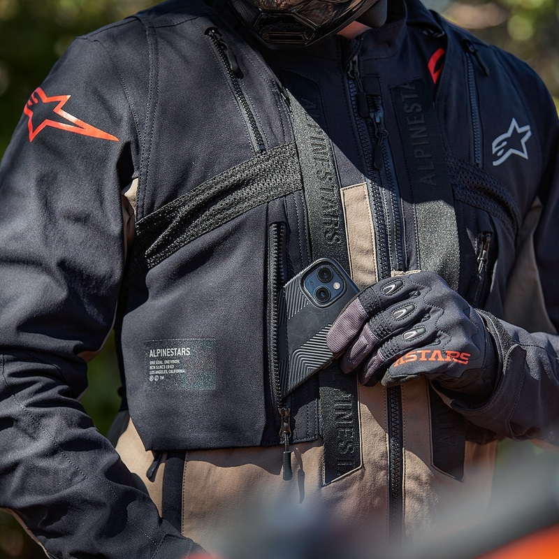 Alpinestars Techdura Motorradjacke schwarz-braun-dunkelblau