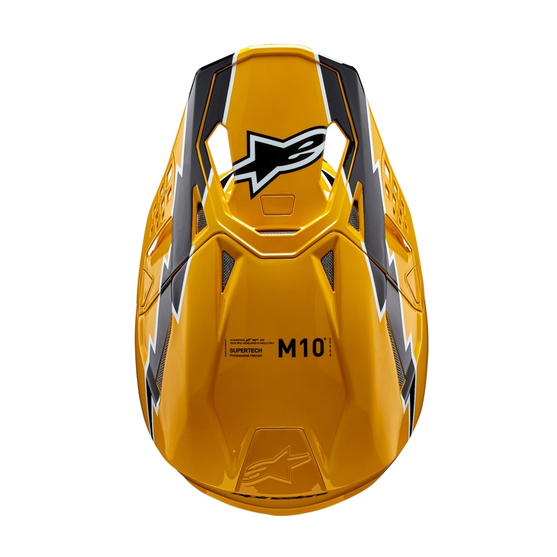 Alpinestars Supertech S-M10 Ampress Motocrosshelm schwarz-gelb