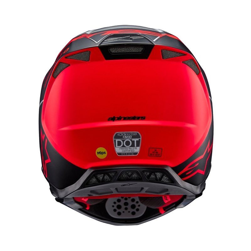 Motocross-Helm Alpinestars Supertech S-M10 Flood matt silber-schwarz-orange fluo