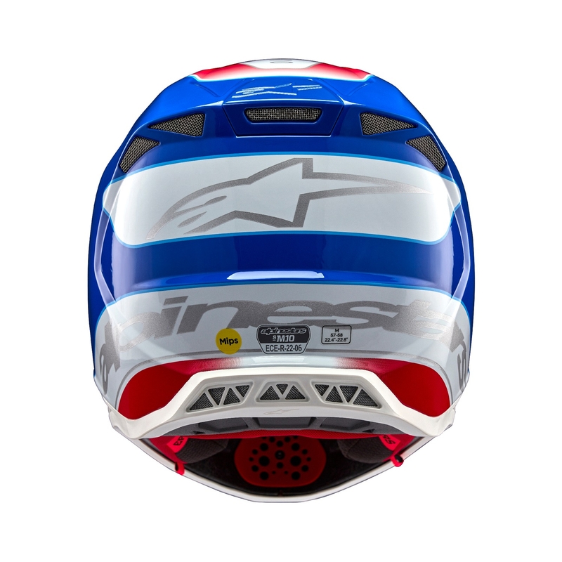 Motocross-Helm Alpinestars Supertech S-M10 Aeon fluo rot-blau