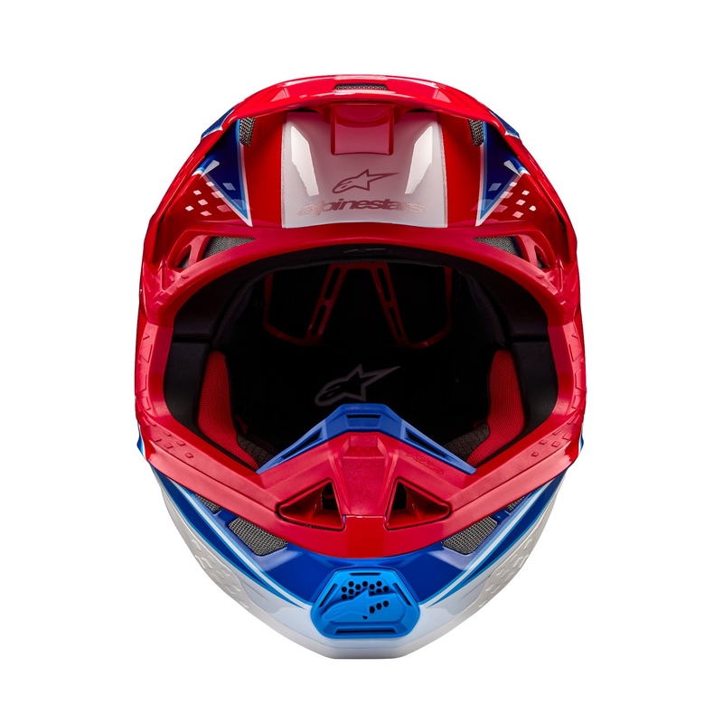 Motocross-Helm Alpinestars Supertech S-M10 Aeon fluo rot-blau
