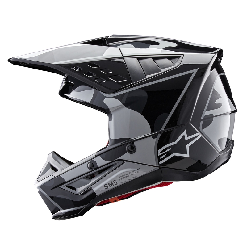 Alpinestars S-M5 Rover 2 Motocross-Helm schwarz-silber