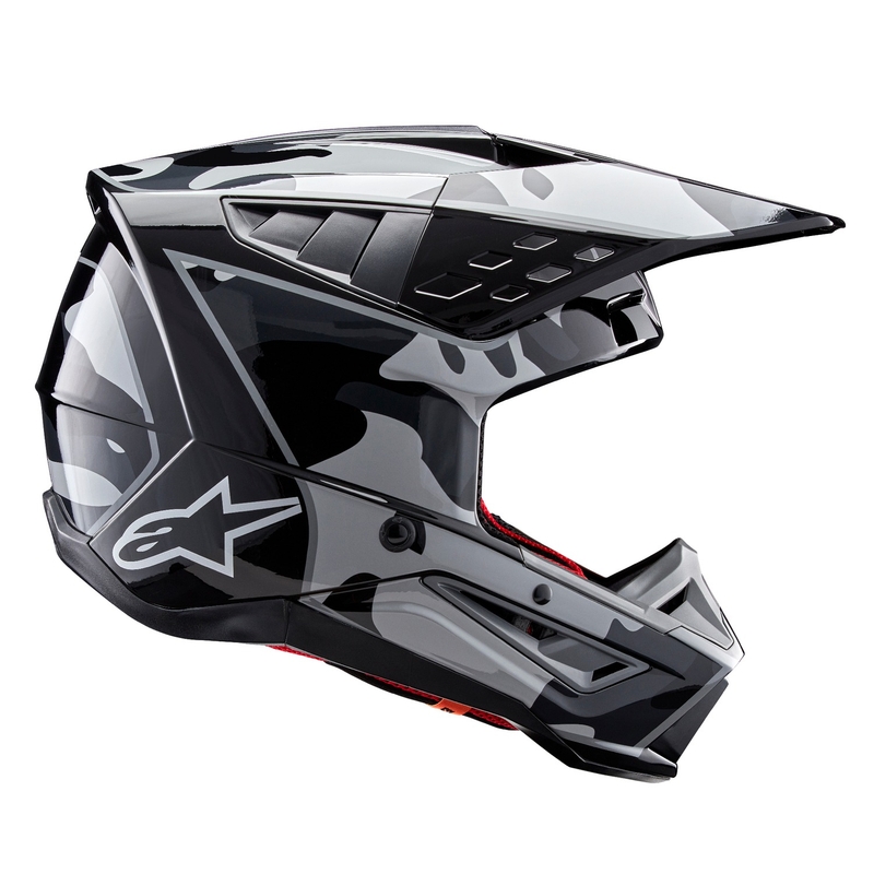 Alpinestars S-M5 Rover 2 Motocross-Helm schwarz-silber