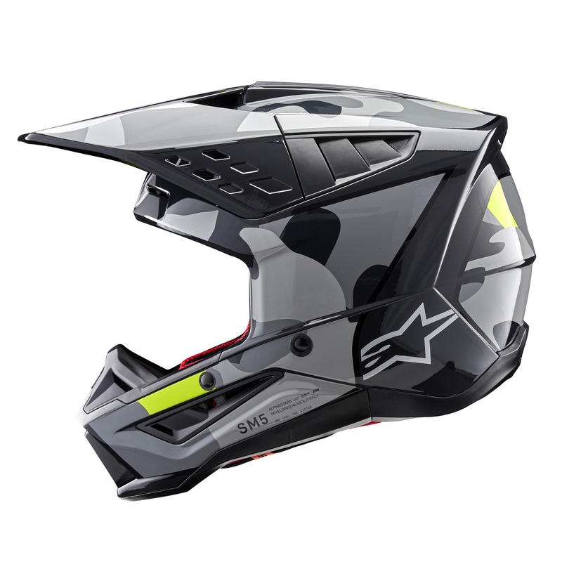 Motocross-Helm Alpinestars S-M5 Rover 2 dunkelgrau-fluogelb