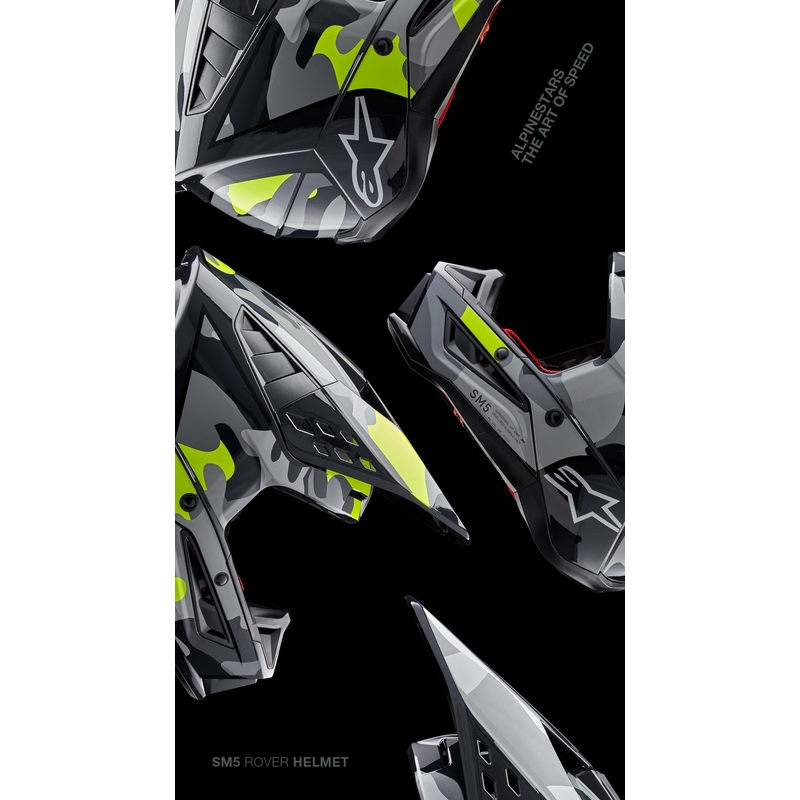 Motocross-Helm Alpinestars S-M5 Rover 2 dunkelgrau-fluogelb