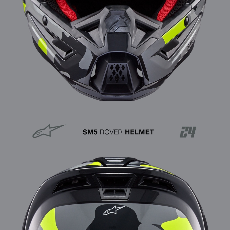 Motocross-Helm Alpinestars S-M5 Rover 2 dunkelgrau-fluogelb