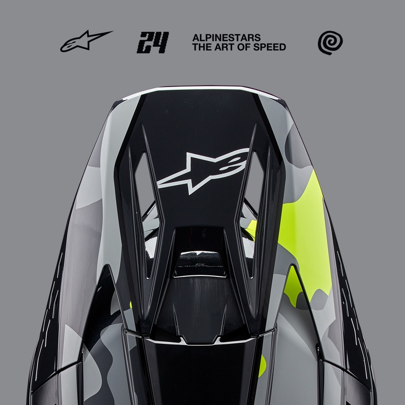 Motocross-Helm Alpinestars S-M5 Rover 2 dunkelgrau-fluogelb