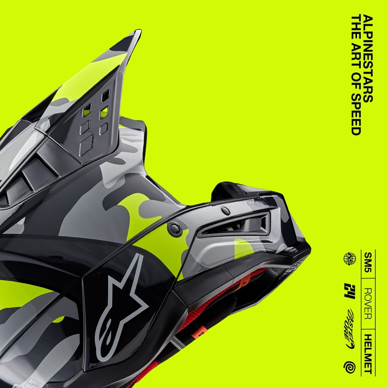 Motocross-Helm Alpinestars S-M5 Rover 2 dunkelgrau-fluogelb