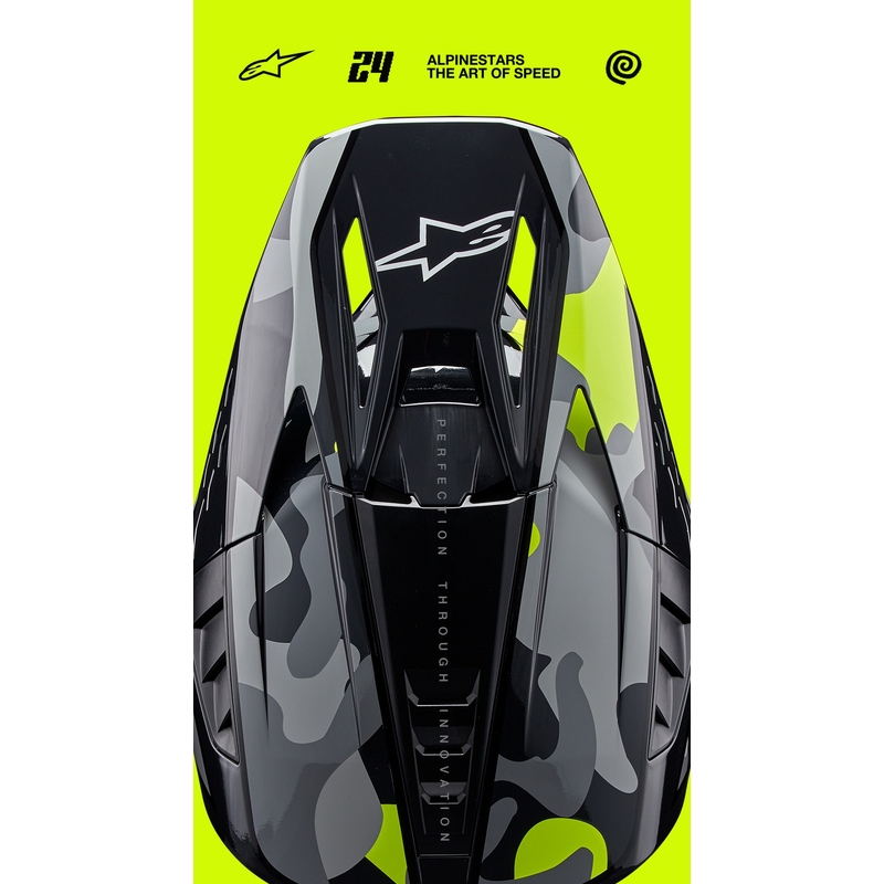 Motocross-Helm Alpinestars S-M5 Rover 2 dunkelgrau-fluogelb