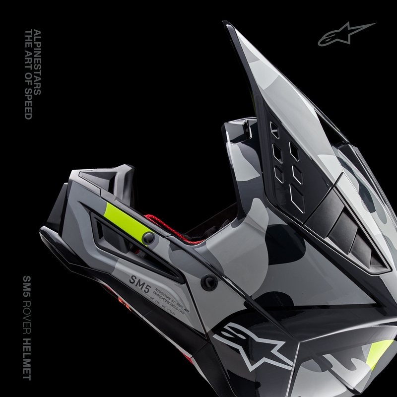 Motocross-Helm Alpinestars S-M5 Rover 2 dunkelgrau-fluogelb