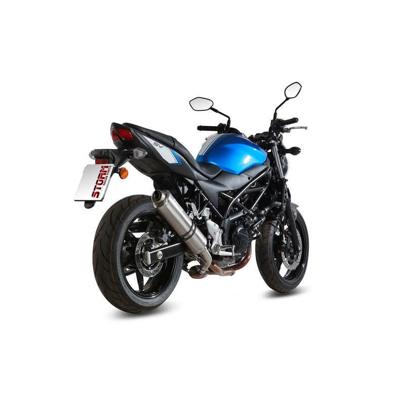 Auspuffendstück STORM OVAL Edelstahl für SUZUKI SV 650 / S 2016-2024, SUZUKI SV 650 X 2016-2024