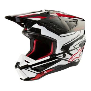 Alpinestars S-M5 Action 2 Motocross-Helm schwarz-weiß-fluo-rot