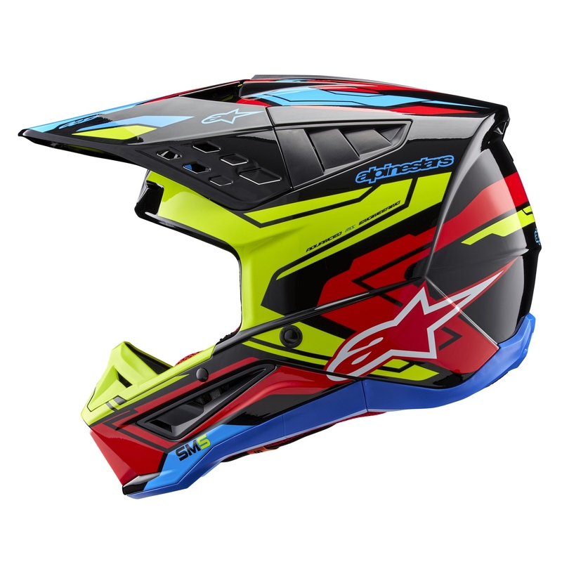 Motocross-Helm Alpinestars S-M5 Action 2 fluo gelb-fluo rot