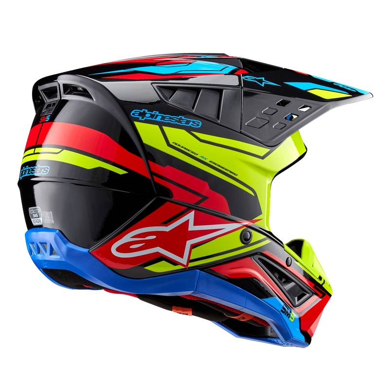 Motocross-Helm Alpinestars S-M5 Action 2 fluo gelb-fluo rot