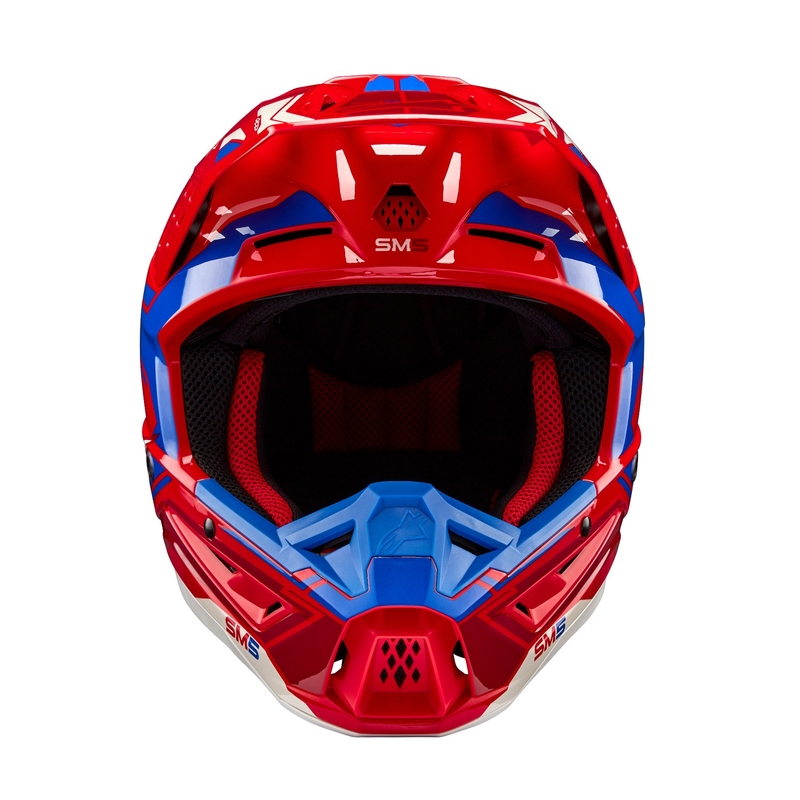 Motocross-Helm Alpinestars S-M5 Action 2 fluo rot-blau
