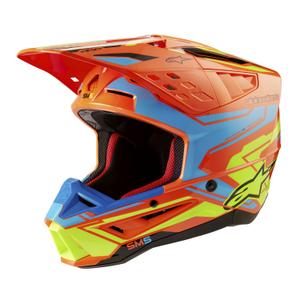 Motocross-Helm Alpinestars S-M5 Action 2 fluo orange-hellblau-fluo gelb