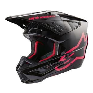 Alpinestars S-M5 Corp Motocross-Helm schwarz-rosa