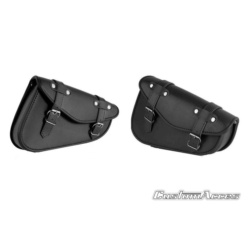 Leder-Satteltasche CUSTOMACCES DETROIT schwarz Paar
