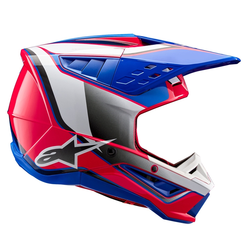Alpinestars S-M5 Sail Motocross-Helm Weiß-Rosa-Blau