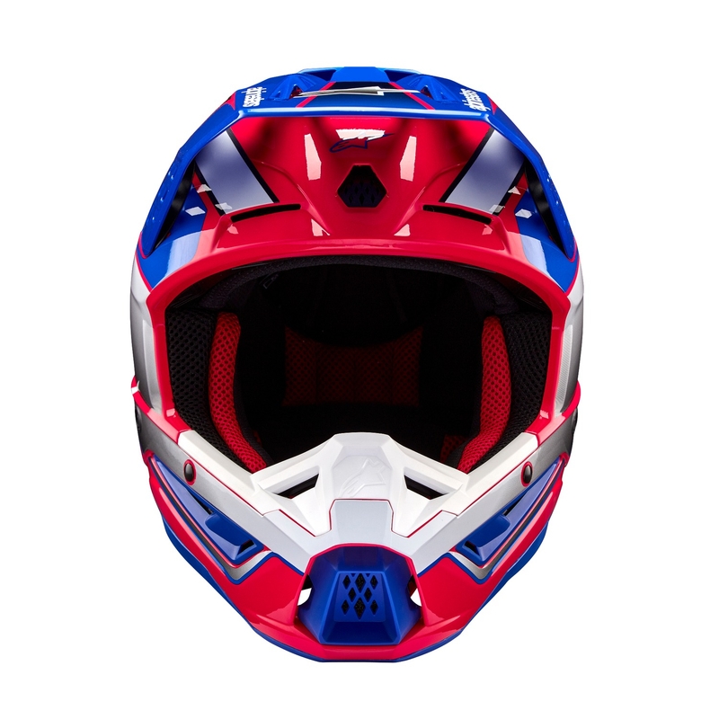 Alpinestars S-M5 Sail Motocross-Helm Weiß-Rosa-Blau