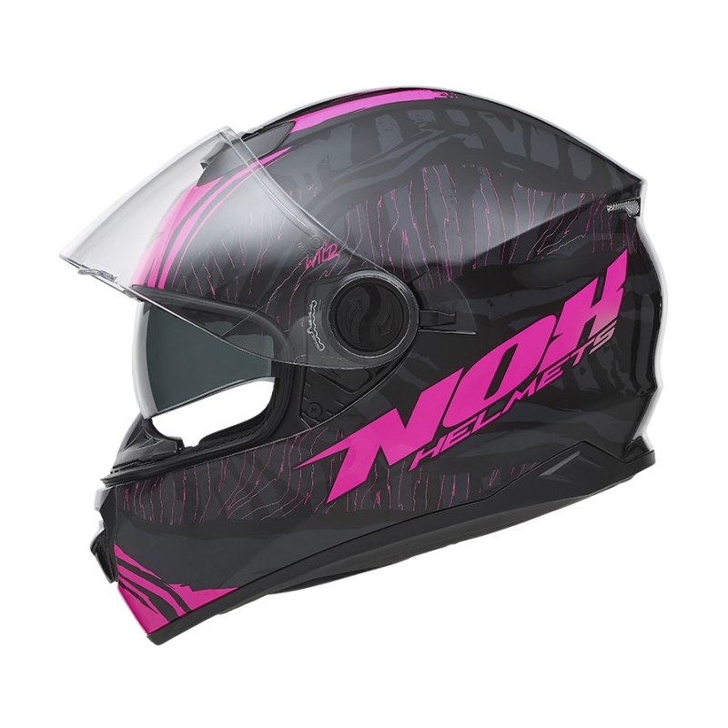 NOX N301 Wild Black-Fluo Pink Integral Motorradhelm Ausverkauf
