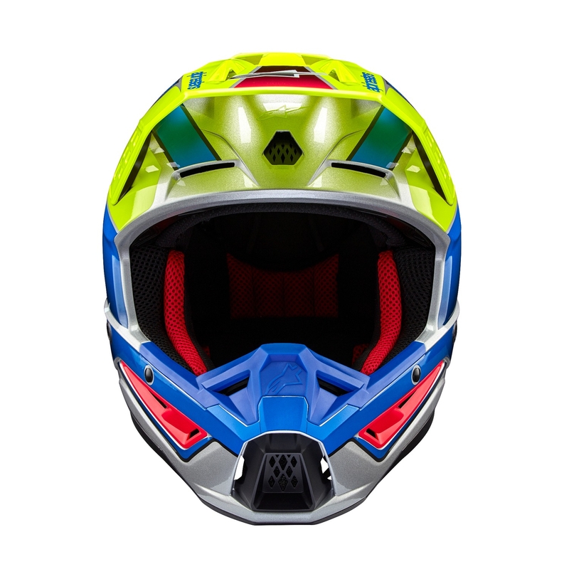 Motocross-Helm Alpinestars S-M5 Sail fluo gelb-blau-silber