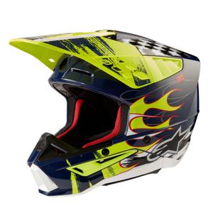 Motocross-Helm Alpinestars S-M5 Rash blau-fluo gelb