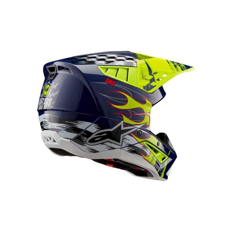 Motocross-Helm Alpinestars S-M5 Rash blau-fluo gelb