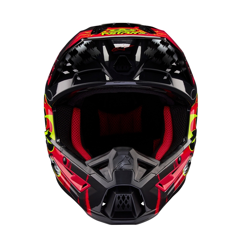 Motocross-Helm Alpinestars S-M5 Rash grau-fluo rot