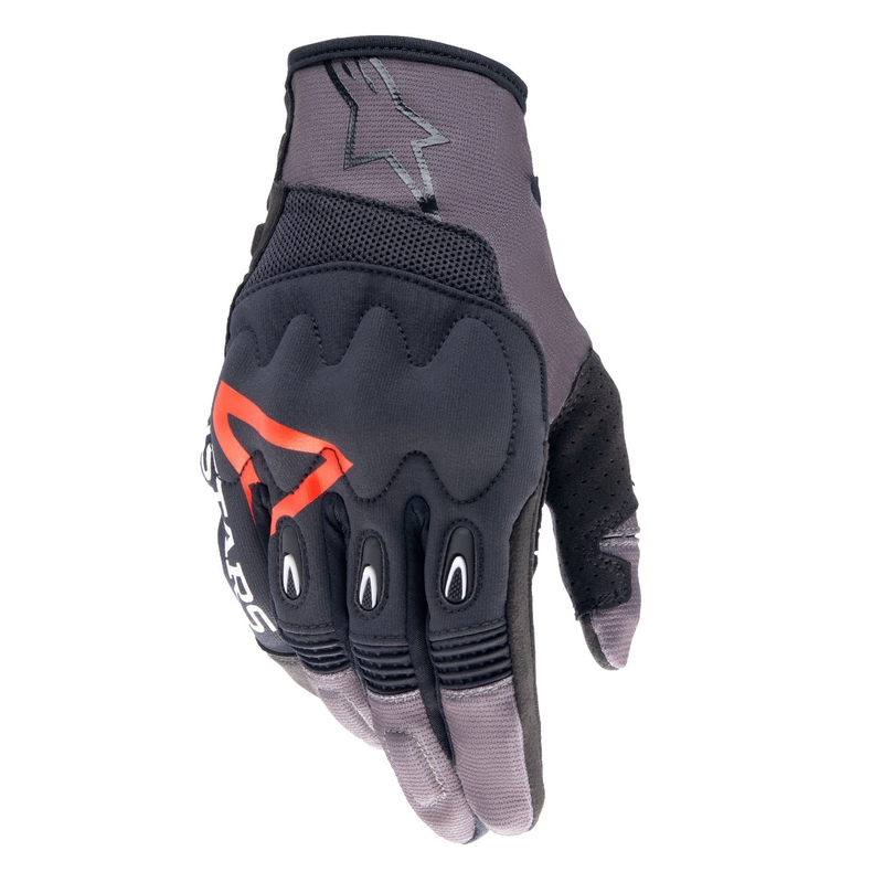 Alpinestars Techdura Motocross-Handschuhe schwarz-braun-fluo-rot