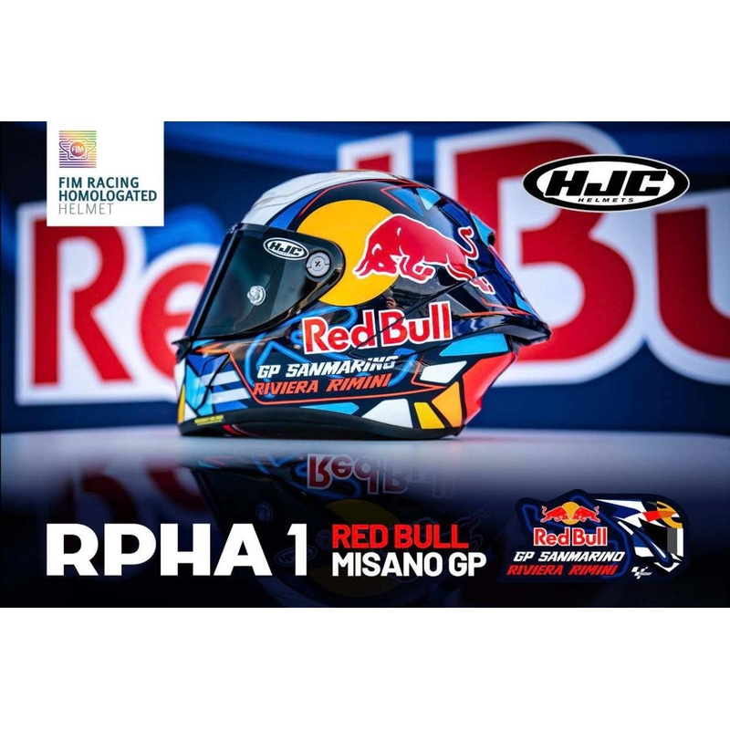 Integrierter Motorradhelm HJC RPHA Redbull Misano GP MC21 mehrfarbig