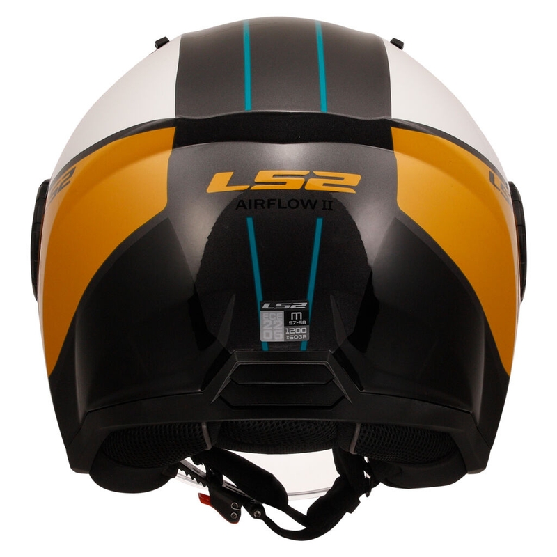 Offener Motorradhelm LS2 OF616 Airflow II Cover glänzend weiß-braun