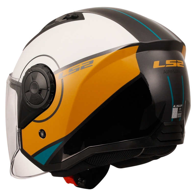 Offener Motorradhelm LS2 OF616 Airflow II Cover glänzend weiß-braun
