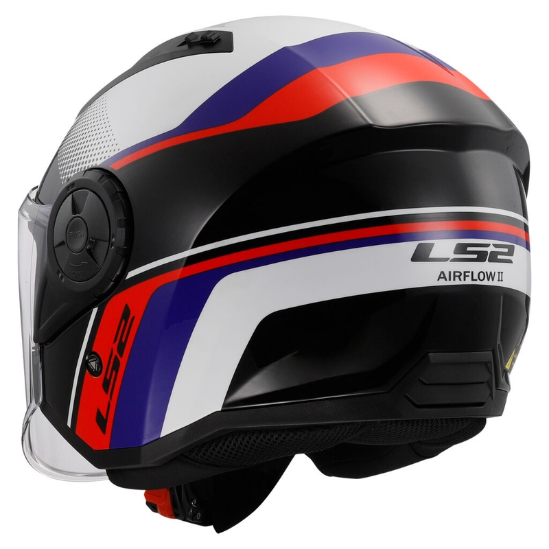 Offener Motorradhelm LS2 OF616 Airflow II Rush weiß-blau-rot