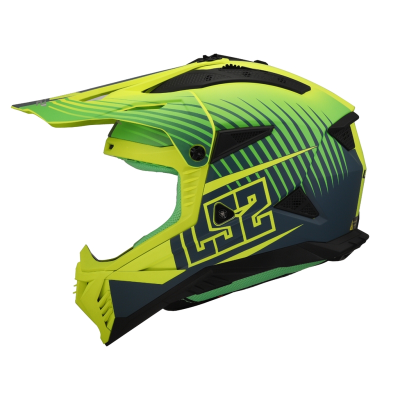 Motocross-Helm LS2 MX708 Fast II Duck grün-gelb