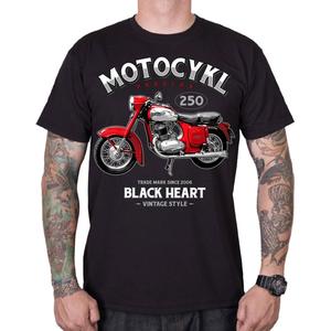 T-Shirt Black Heart Motorrad Panelka schwarz