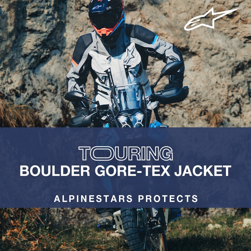 Alpinestars Boulder Gore-Tex Motorradjacke Dunkelblau-Schwarz