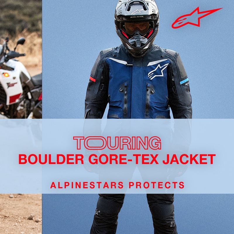 Alpinestars Boulder Gore-Tex Motorradjacke Dunkelblau-Schwarz