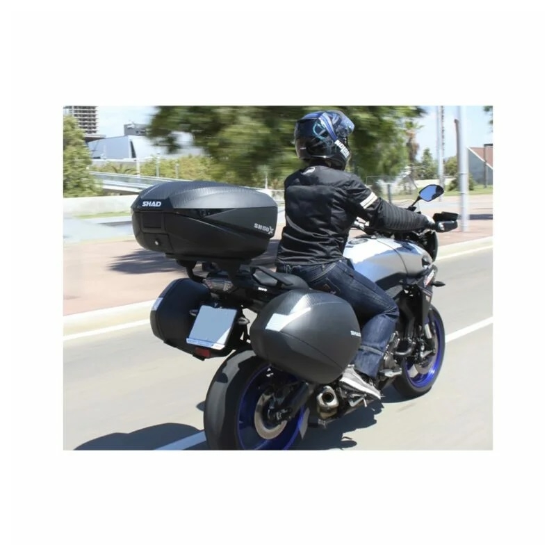 Top case SHAD SH58X Carbon (expandable concept) with PREMIUM lock and backrest