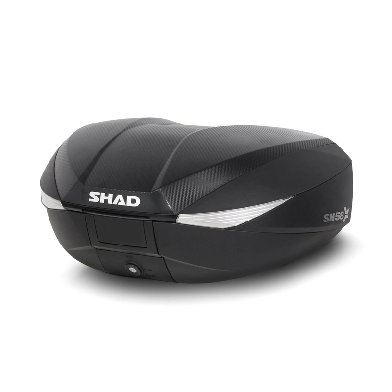Top case SHAD SH58X Carbon (expandable concept) with PREMIUM lock and backrest