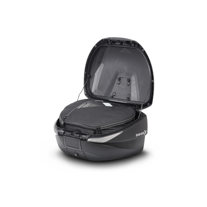 Top case SHAD SH58X Carbon (expandable concept) with PREMIUM lock and backrest