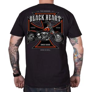 T-Shirt Black Heart Motorcycle Cross schwarz