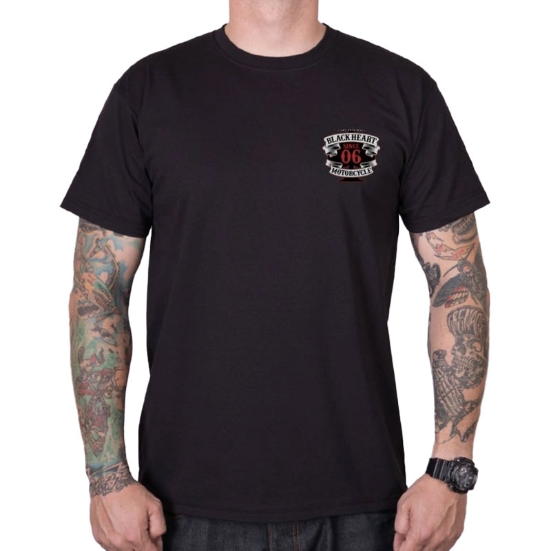 T-Shirt Black Heart Skeleton Chopper schwarz