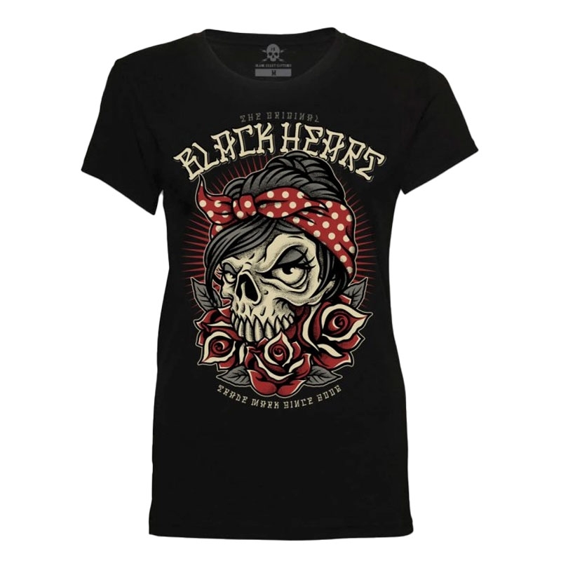 Damen-T-Shirt Black Heart Allen schwarz