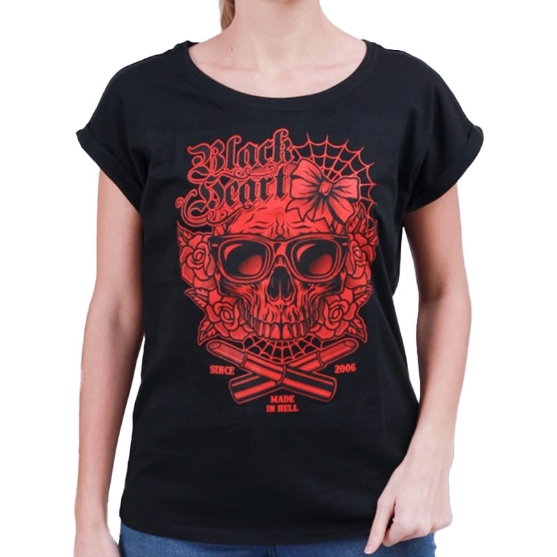 Damen-T-Shirt Black Heart Dead Beauty Ext schwarz