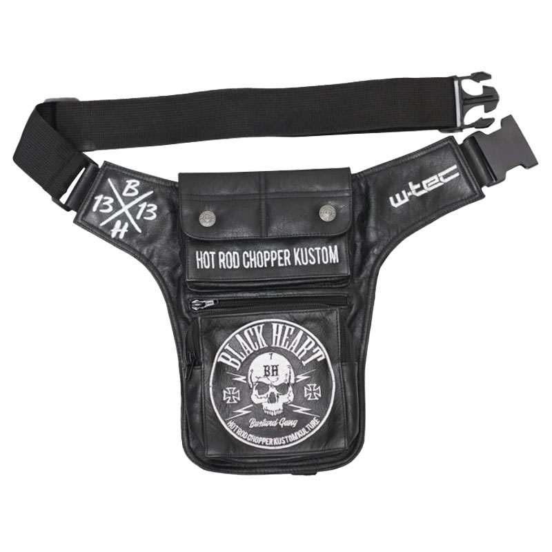 BLACK HEART W-TEC Totenkopf-Oberschenkeltasche schwarz