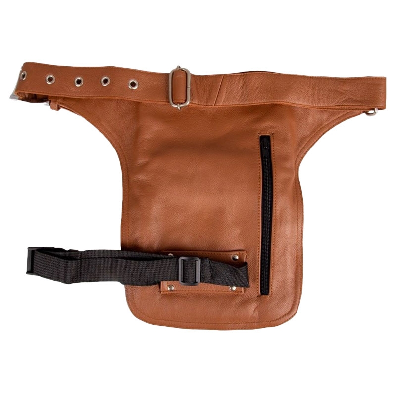 BLACK HEART W-TEC Devil Skull Brown Leder-Oberschenkeltasche